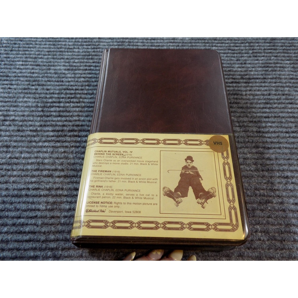 Charlie Chaplin Vol IV VHS Behind‎ the Screen Fireman Rink Blackhawk Films